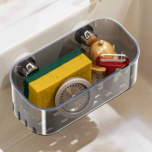 GHYFFF Sponge Holder with Strong Suction Cup, Dish Sponge Caddy Inside Sink Removable,Kitchen