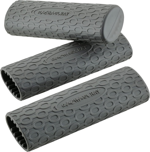 Rachael Ray Tools and Gadgets Silicone Handle/Holder Sleeve Set for Frying Pans, 3 Piece, Gray