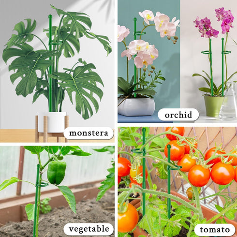 17inch &11inch 16Pcs 20 Plant Stakes SupKing Adjustable Length Plant Support Stake Orchid Stick with Clips for Indoor