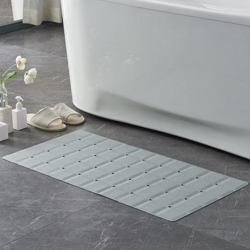 35.8 17.7) Webos Foldable Silicone Bathtub Mat: Jumbo Size Heavy Duty Safety Bath Mat for Tub Without Suction Cups Non