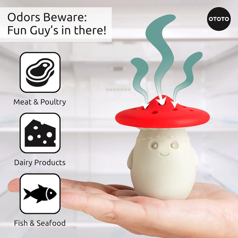 OTOTO Fridge Deodorizer, Baking Soda Odor Absorber for Refrigerator, Cute Kitchen Gift (Mushroom)