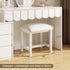 WBKATN White Vanity Stool, Small Vanity Chair, Cute Makeup Bench Seat with Leather Cushioned, Desk Stools for Bedroom