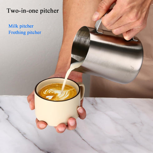 304 100 600ml Lalord Pour Over Coffee Maker, Stainless Steel wIth pcs Paper Filters & Milk Frothing Pitcher, for Home