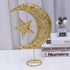 Uonlytech Glitter Moon and Star Ornament | Christmas Table Decoration | Wedding Birthday Holiday Party Supply | 20cm