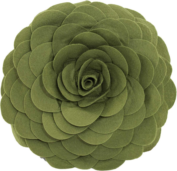 Fennco Styles Eva's Flower Garden Decorative Filled Throw Pillow, 13" Round Kiwi Floral Accent for Home Décor