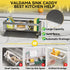 Valdama 304 Kitchen Sink Caddy Organzier with Sponge Holder and Removable Drip Tray for Kitchen Sink, Stainless Steel