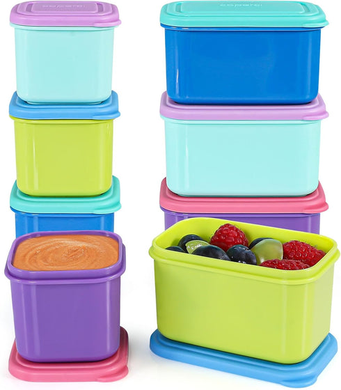 Caperci Small Food Containers with Lids Set of 8, 4pcs 3oz &