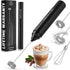 Zulay Froth N Go Milk Frother, Rechargeable 3-in-1 Wand with Case & USB-C Charger, 3 Whisk Attachments for Lattes