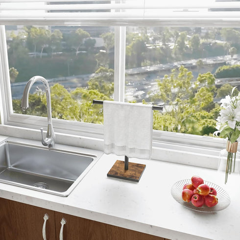 Hand Towel Holder Stand, Bathroom Towel Rack with Weighted Base, T-Shape Standing Towel Racks for Kitchen