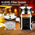 French Press Coffee Maker 304 Stainless Steel Coffee Press,with 4 Filters System, Heat Resistant Thickness Borosilicate French Press Glass, BPA-Free Brewed Tea Pot Coffee Plunger by YMMIND