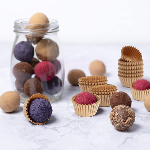 LotFancy Mini Natural Cupcake Liners: 500Pcs Greaseproof Paper Muffin Baking Cups, Unbleached, No Smell