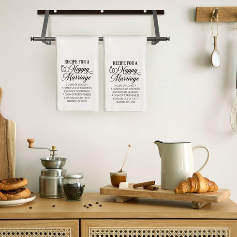 Funny Kitchen Towels: Just Married Gifts, 16x24 Inch Dish Towels for Couples, Newlyweds, Him, Her, Bride, Groom