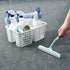 ALINK Plastic Shower Caddy Basket - Portable Divided Cleaning Supply Storage Organizer with Handle for Bathroom (White)
