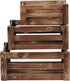 Farmhouse Wooden Crates Decorative Set of 3, Distressed Nesting Wood Crates for Storage and Home Decor