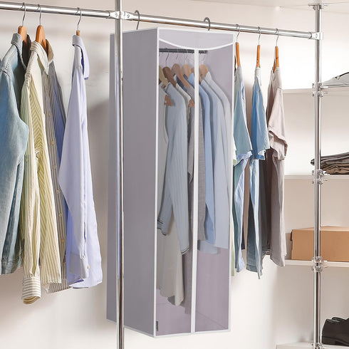 STORAGE MANIAC 2-Pack Hanging Garment Bag, Zipper Cover with Clear Window for Closet Storage of Dresses and Suits