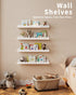 Shario 4-Pack Nursery Book Shelves, White Floating Shelves for Wall Kids, Scalloped Shelves, Wall Book Shelves