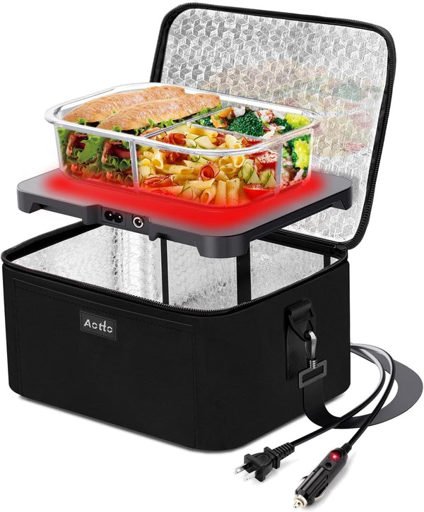 Aotto Portable Oven - Electric Lunch Box Food Heater - 12V/24V/110V Car Food Warmer for Travel & Office