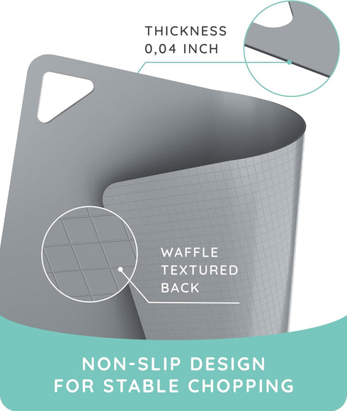 Extra Thick Flexible Cutting Boards for Kitchen, Colored Cutting Mat Set, Non-Slip, Set of 3, 15"x12"