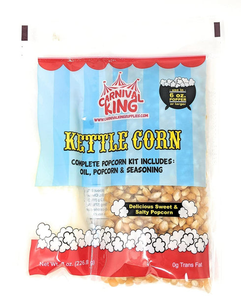 Al In One Kettle Corn Kit, 4 Pack for 6 OZ Popper or Larger