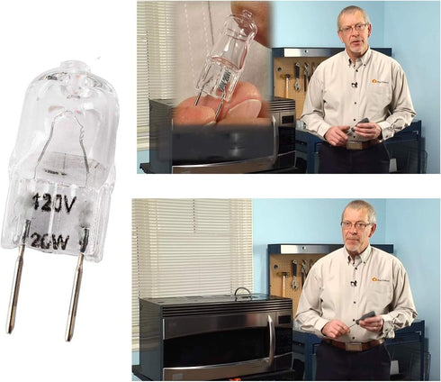 Wadoy WB36X10213 Microwave Light Bulbs G8 120V 20W Bulb Compatible with G-E Halogen Oven Parts (2 Packs) WB25X10019