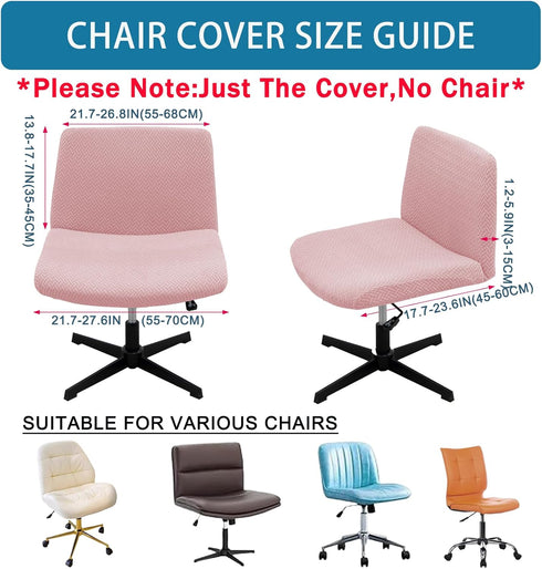 VZLQZJMKY Armless Armless Vanity Chair Cover Criss Cross Chair Cover Waterproof and Elastic Chair Slipcover Chair