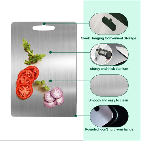 Beikity Set 3, 2026 100% Titanium Cutting Board of New Upgrade Pure Titanium Cutting Boards for Kitchen, Double Sided