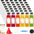 Moretoes 42pcs 16oz Plastic Juice Bottles with Caps, Reusable Juicing Bottles with