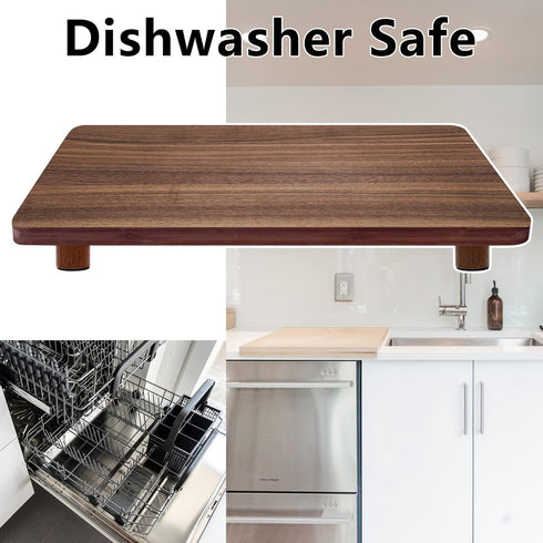 Walnut Cutting Board Feet, Non-Slip Self Adhesive Legs, Wooden Chopping Board Feet with Screw (Short)
