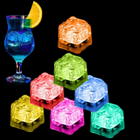 Light Up Ice Cubes - 12/24/60/96 Pack Multi Color LED Ice Cubes for Drinks, Waterproof Reusable for Parties
