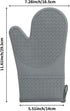 Hovico Silicone Oven Mitts, 2PCS Grey Oven Gloves with Non-Slip Waterproof, Heat Resistant 600 Degree