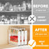7.6" 3 Drawers(2" 2-Tier, SpaceAid Bamboo Pull Out Spice Rack Organizer for Cabinet, Heavy Duty Slide Out Seasoning