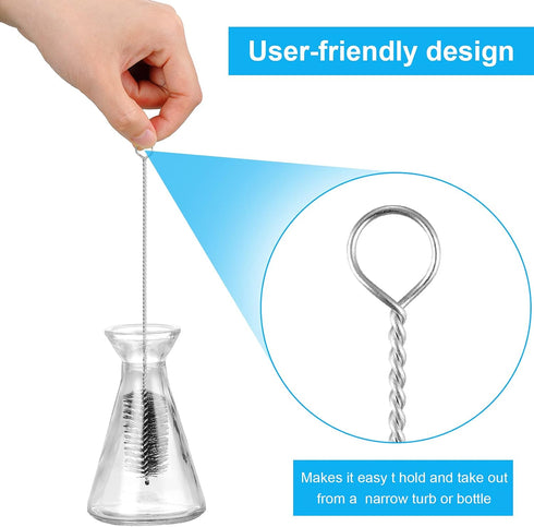 16 Pcs Reusable Straw Cleaning Brushes, Long Bottle Test Tube Cleaning Brush, Nylon Washing Cleaner Tool in Different