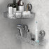 Suction Cup Shower Caddy, Clear Wall Bathroom Shower Organizer, Corner Caddy No Drilling for Kitchen Bathroom Hotel