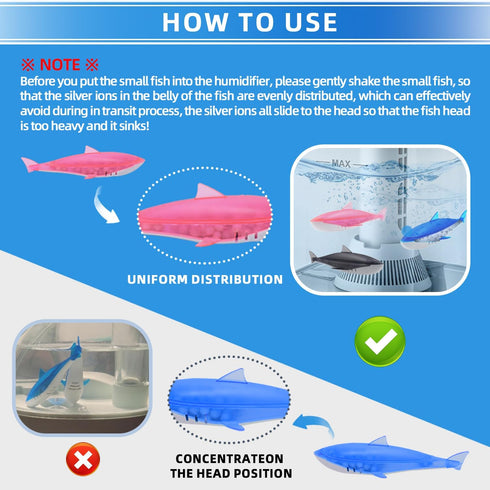 Humidifier Cleaning Fish 6 Pack,Universal Humidifier Tank Cleaner,Purify Water, Soften Hard Water,Prevents Hard Water Build-Up by HIHEPA