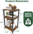 3 Simple Trending Side Table, End Table Night Stand, Tiers Shelf for Living Room, Rustic Brown