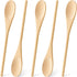 MORGLES 5PCS Wooden Cooking Spoons, 12 Inch Long Handle for Mixing, Tasting, Stirring Food