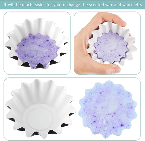 Boao Reusable Wax Melt Liners, Leakproof Cups for Scented Candle, 25 Pieces, Paper Holders for Electric Melter (Blue)