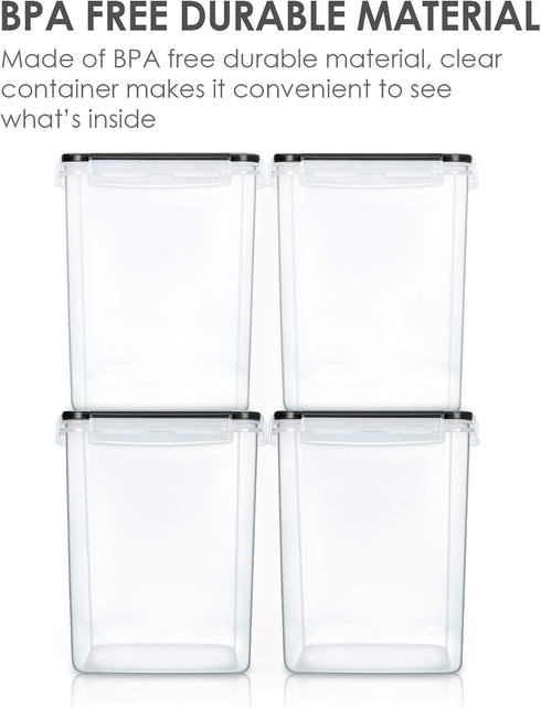 4 5.2L 175oz, 4 4 24 Vtopmart PCS Large Food Storage Containers / Pieces BPA Free Plastic Airtight Canisters for Flour