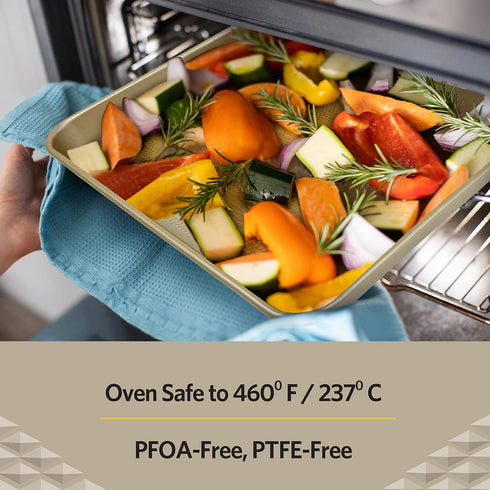 Glad Nonstick Baking Pan - Medium Oblong Metal Dish for Cake and Lasagna - Heavy Duty Carbon Steel Bakeware