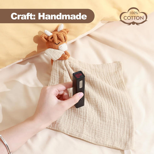 Baby & Infant Essentials, Educational Baby Rattle Toy, Plush Teddy Cow Comforter, Handmade Crochet Animal Toys