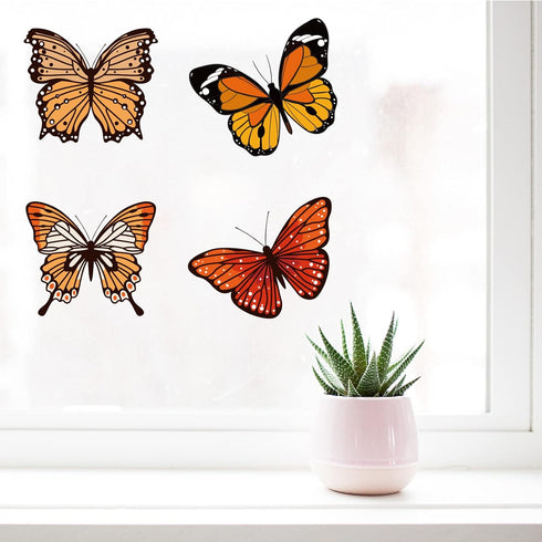 GORGECRAFT 6.3x6.3 Spring Butterfly Vinyl Window Clings, Non-Adhesive Reusable Decals for Sliding Glass Doors