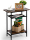 Tedheve 3-Tier Side Table for Living Room, Narrow End Table for Small Spaces