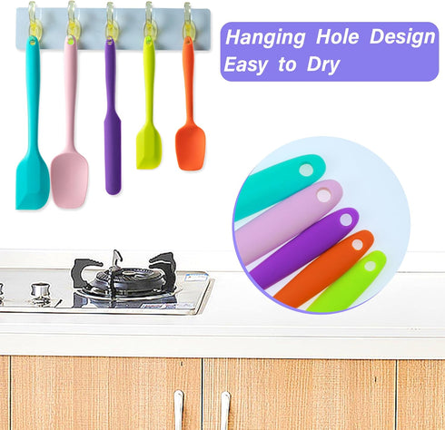 Silicone Spatula Set, 5 Piece - High Heat Resistant Rubber Spatulas for Baking, Cooking, Mixing, Dishwasher Safe