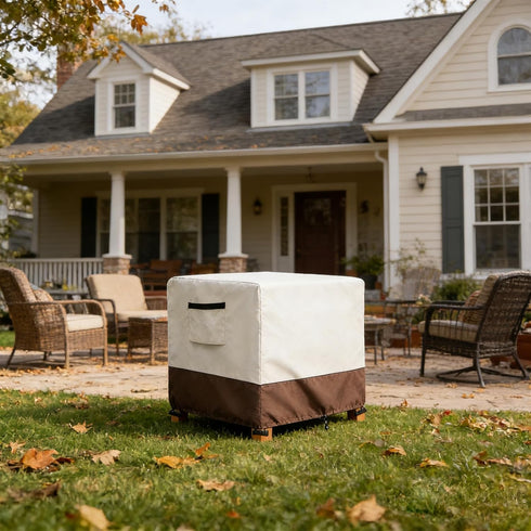Exokugo 25L 25W 18H inch Waterproof Patio Ottoman Cover, Heavy Duty Square Outdoor Side Table Furniture Covers Size x x