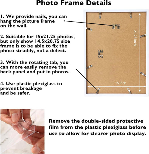 15x21.25 15 21.25 15 21.25 JCJMY Puzzles Frame White, Wall Hanging x Picture Frame for by Poster Photo Canvas Picture