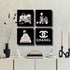 Meetdeceny Black And White Wall Art - Pink Book Pictures Room Decor for Teen Girls, 10"x10" - 4 Pieces