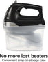 Hamilton Beach 6-Speed Electric Hand Mixer, 275 Watts with Whisk, Dough Hooks, Easy Clean Beaters, Black