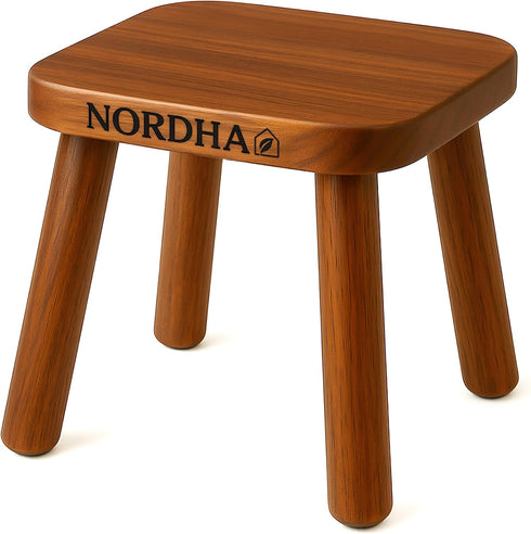 NORDHA Wooden Stool Chair, 9.3 Inch Child's Chair, Lightweight 1.4 Kg, Ideal for