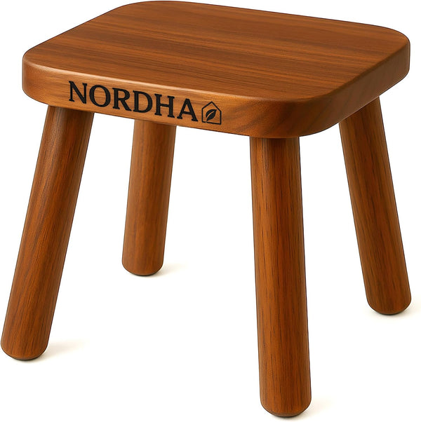 NORDHA Wooden Stool Chair, 9.3 Inch Child's Chair, Lightweight 1.4 Kg, Ideal for