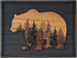 NIKKY HOME Cute Bear in The Forest Woodland Decorative Wood Framed Wall